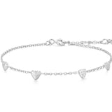 Pave Puffed Heart Station Bracelet