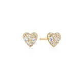 Pave Heart Stud Earrings