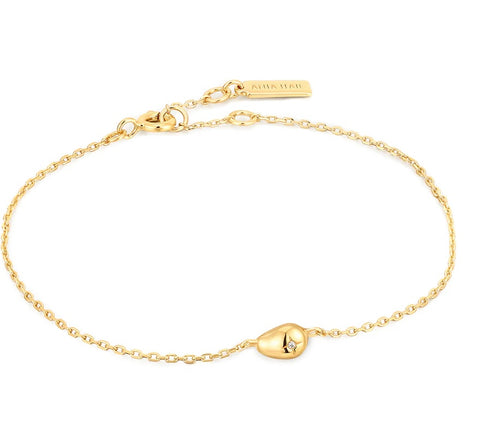 Gold Pebble Sparkle Chain Bracelet