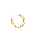 Gold Classic Tube Medium Huggie Hoop Earrings