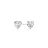 Pave Heart Stud Earrings