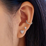 Pave Heart Stud Earrings