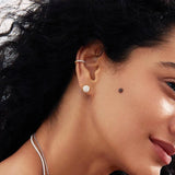 Gold Pave Disc Stud Earrings