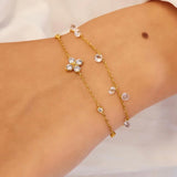 Gold Droplet Station Bracelet