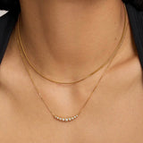 Gold Graduated Bezel-Set Necklace
