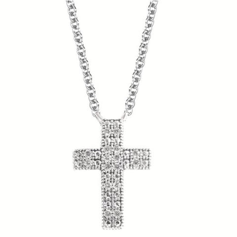 Diamond & Sterling Silver Cross Necklace