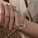 Gold Pearl Pave Bracelet