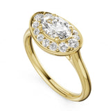 Yellow Gold Diamond Halo Semi-Mount Ring