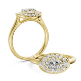 Yellow Gold Diamond Halo Semi-Mount Ring