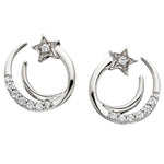 Moon & Star Diamond Earrings
