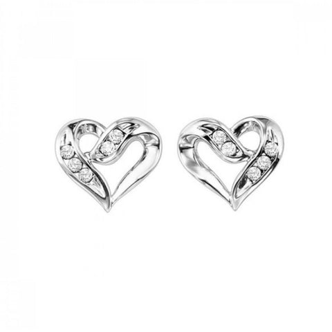 Heart Shaped Diamond Earrings