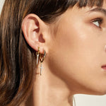 Gold Sparkle Bar Earring Charm