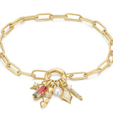 Gold Faceted Red Charm