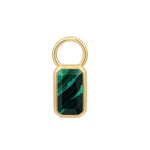 Gold Faceted Green Earring Charm