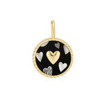 Gold Heart Enamel & Mother of Pearl Charm