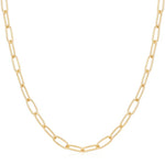 Gold Link Charm Chain Necklace