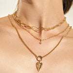 Gold Link Charm Chain Necklace