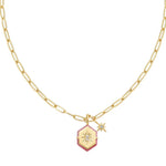 Gold Link Charm Chain Necklace