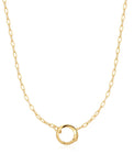 Gold Mini Link Charm Chain Connector Necklace