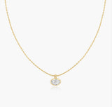 Gold Bezel Organic Pebble Necklace