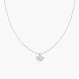 Silver Bezel Organic Pebble Necklace