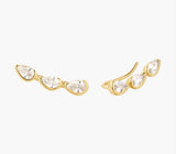 Gold Triple Half-Bezel Teardrop Climbers