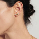 Gold Triple Half-Bezel Teardrop Climbers