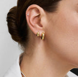 Gold Organic Dome Pebble Huggie Hoop Earrings