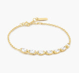 Gold Half-Bezel Oval Half-Tennis Bracelet