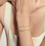Gold Half-Bezel Oval Half-Tennis Bracelet
