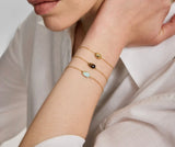 Gold Bezel Amazonite Organic Dome Pebble Bracelet
