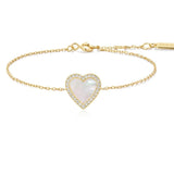 Gold Mother of Pearl Halo Heart Bracelet