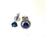 Sapphire Studs with Diamond Jackets