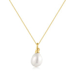 Gold Freshwater Pearl Pendant Necklace