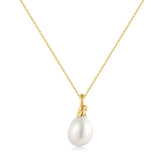 Gold Freshwater Pearl Pendant Necklace