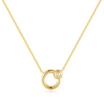 Gold Hoop Freshwater Pearl Necklace