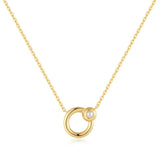 Gold Hoop Freshwater Pearl Necklace