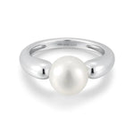 Silver Freshwater Sphere Pearl Ring