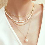 Gold Freshwater Pearl Pendant Necklace