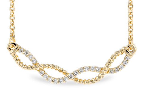 Twisted Diamond Yellow Gold Necklace