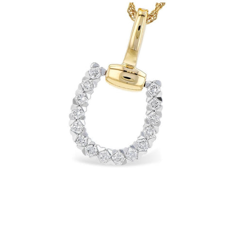 Tutone Diamond Pendant Necklace