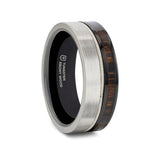 SLATE Tungsten & Black Ceramic Hybrid Ring with Guitar String