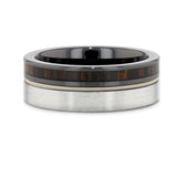 SLATE Tungsten & Black Ceramic Hybrid Ring with Guitar String