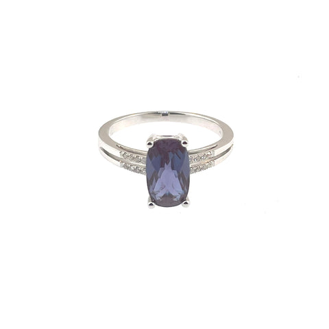 Alexandrite and Diamond Ring