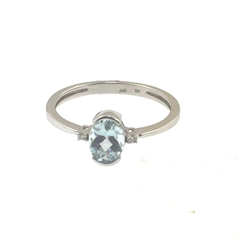 Aquamarine and Diamond Ring