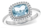 Aquamarine and Diamond Ring