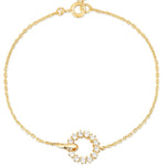 Gold Interlinked Pave Circle Bracelet