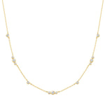Gold Sparkling Bezel Cubic Zirconia Station Necklace