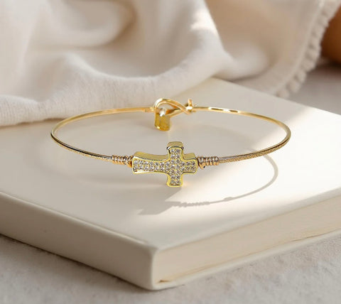 Micro Cross Pave Bracelet