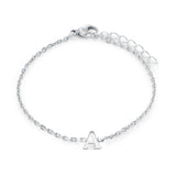 Stainless Steel Block Initial Bracelet